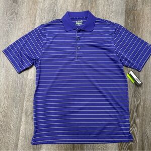 NWT IZOD Men's SZ Sm purple and white Striped PERFORMANCE golf polo